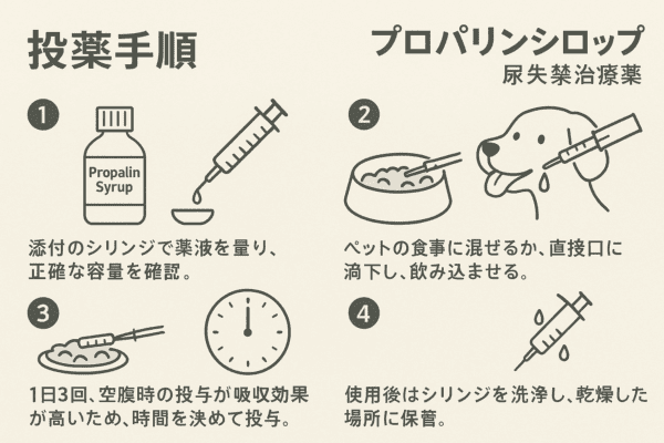 プロパリンシロップ投与方法図解