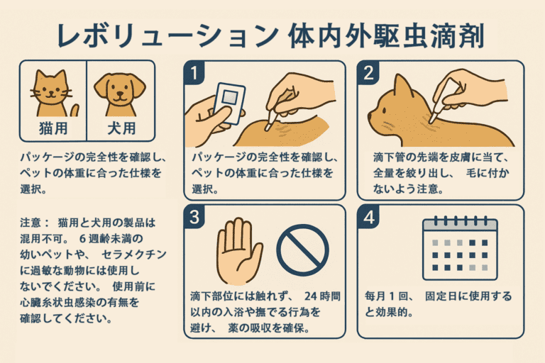 レボリューション滴剤使用方法図解