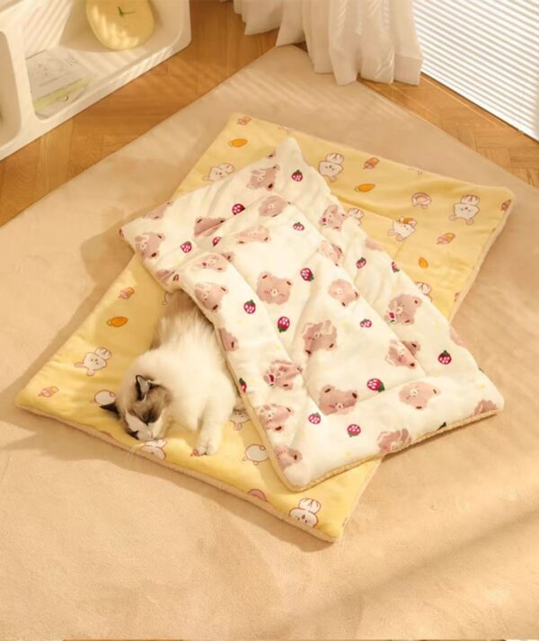 ペットベッド、滑り止め、ポリエステル綿入り、小型犬猫用、室内用 - 画像 (3)
