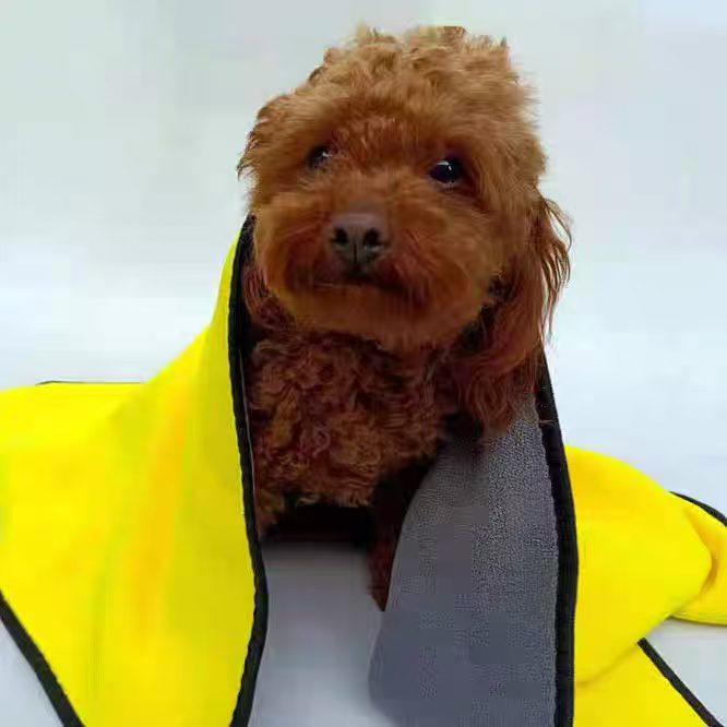 【超吸水・速乾】犬用タオル - ソフトでふっくらポリエステル素材、入浴やグルーミングに最適、ペット用乾燥クロス、ペットタオル、犬用バスタオル、入浴用犬用タオル - 画像 (4)